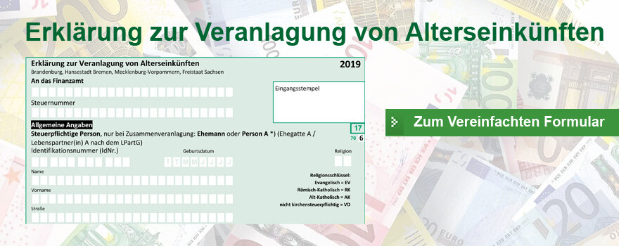 Verlinkung zur Seite Erklärung zur Veranlagung von Alterseinkünften